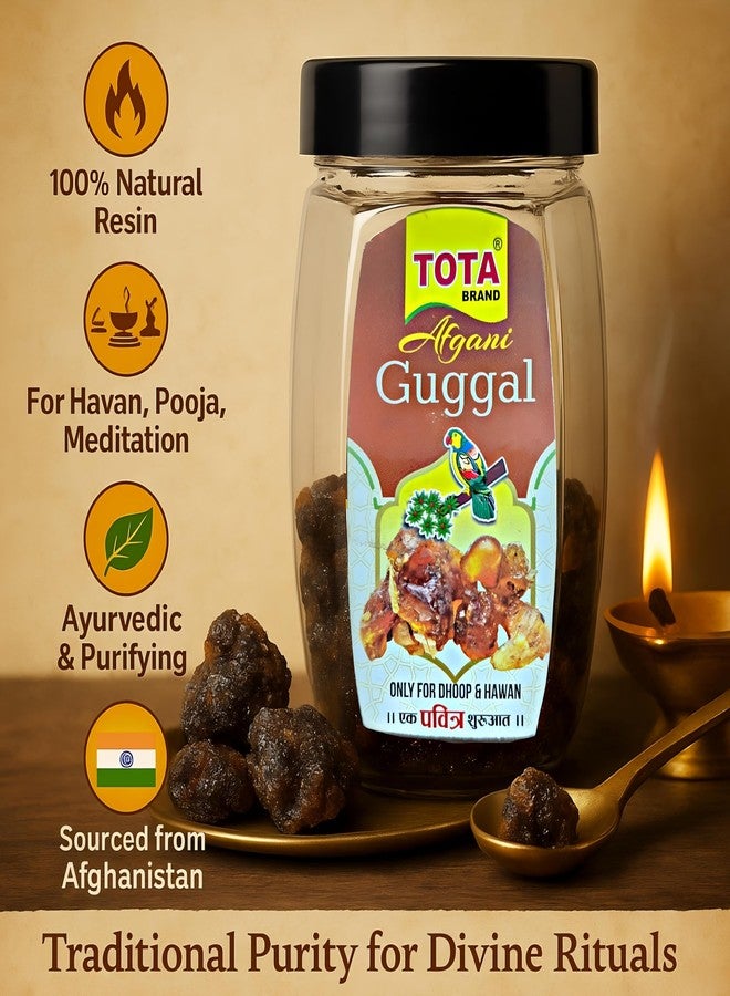 TOTA Premium Afghani Guggal | 100% Natural Resin Gugal/Guggul for Puja Havan Dhoop Dhuni Meditation Air Purification & Ayurvedic Healing | No Artificial Frangrance | 50g - Image 4